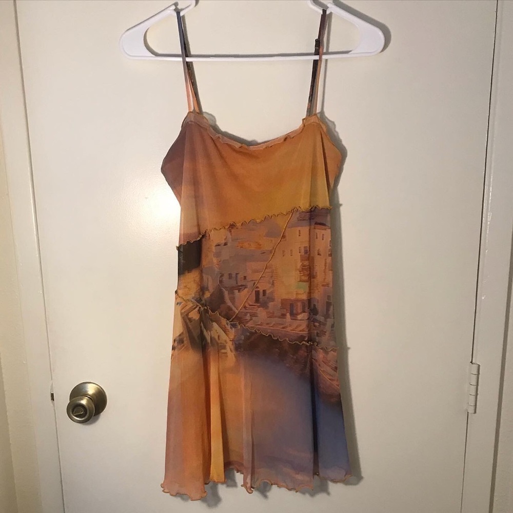 Urban Outfitters Mini Dress Mesh Sheer Greece Rome